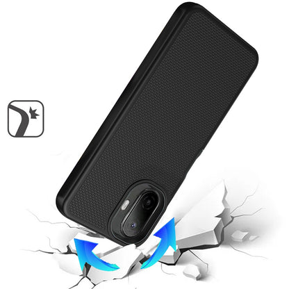Phone Case for TCL K70 5G Textured Dotted Hybrid Dual Layers Rugged TPU Shock Absorbing Reinforced Bumper Non Slip Grip Cover