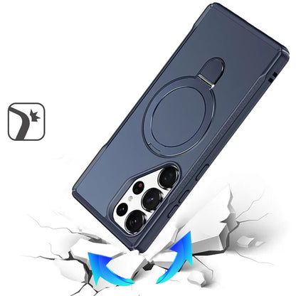 Phone Case for Samsung Galaxy S25 Ultra Magnetic Ring Stand Matte Finish Shockproof Grip Slim Armor Heavy Duty TPU Protective Hybrid Cover