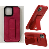 For Apple iPhone 15 (6.1") PU Leather Back Foldable Kickstand Hand Strap Stand Hybrid Heavy Duty Thin Slim Shockproof  Phone Case Cover