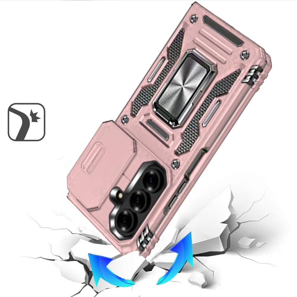 Phone Case for Samsung Galaxy Z Fold 8 Ultra Tough Metal Ring Shockproof Sliding Camera Window Hybrid Armor Rugged Anti Slip Heavy Duty Grip Cover