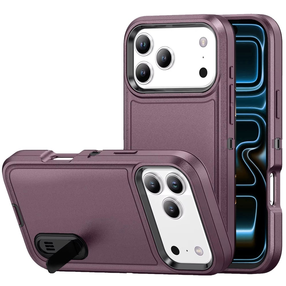Phone Case for Apple iPhone 18 Pro 3in1 Tough Rugged Kickstand Shockproof Armor Grip Heavy Duty Drop Resistant Protective Hybrid Cover