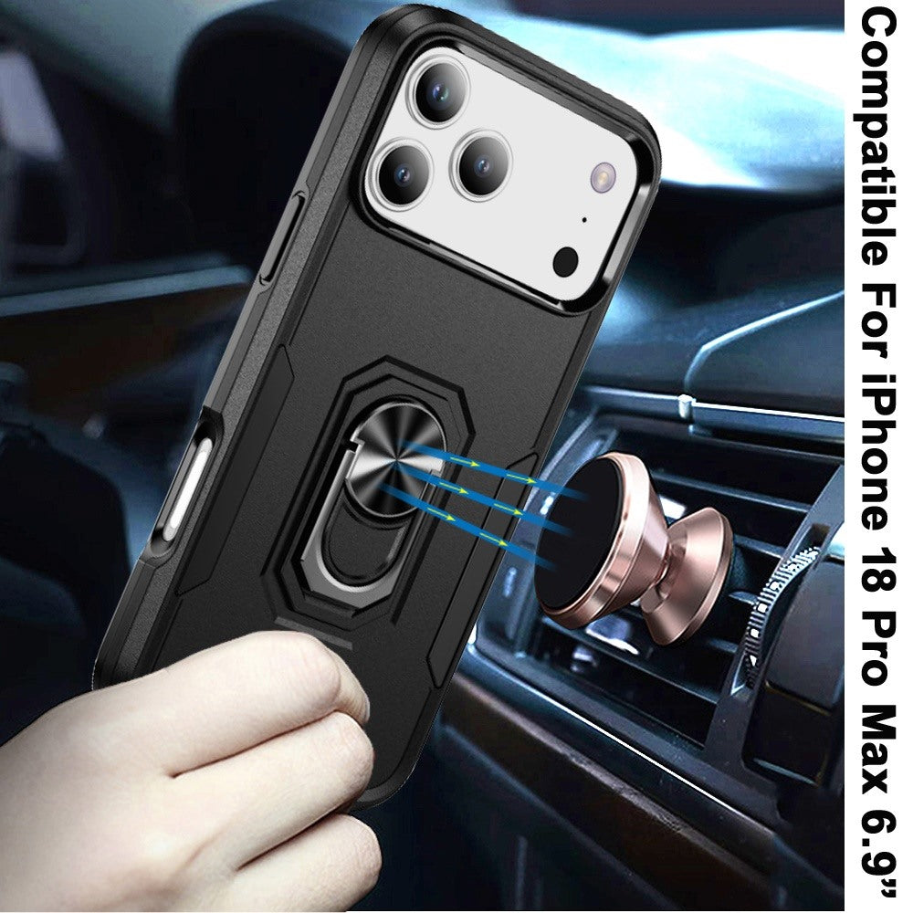 Phone Case for Apple iPhone 18 Pro Max Tough Hybrid Ring Stand Shockproof Rugged Grip Impact Resistant Hybrid Kickstand Heavy Duty Durable Cover