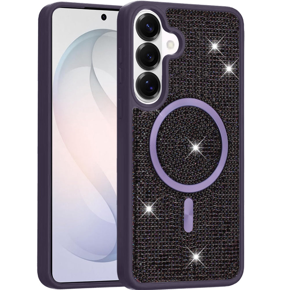 Phone Case for Samsung Galaxy S26+ / S26 Plus Magnetic Bling Diamond Sparkle Hybrid Shockproof Rugged Grip Durable Protection Anti-Slip Armor Design Cover