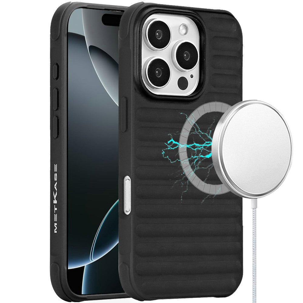 For Apple iPhone 16 Pro Max (6.9") Pattern Design Magnetic Chrome Hybrid Compatible with Magsafe Dual Layer Shockproof TPU Hard PC Back Case Cover