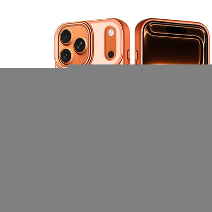 Phone Case for Apple iPhone 17 Pro Luxury Diamond Bling Sparkle Chrome Metallic Edge Shockproof Durable Protective Stylish Premium Hybrid Design Cover Cosmic Orange