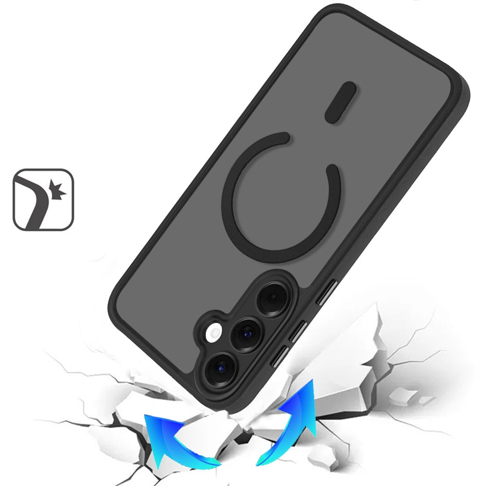 Matte Frosted Magnetic Back Hybrid Hard PC Soft TPU Camera Protection Slim Shock Absorbing Anti Fingerprint