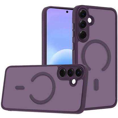 Phone Case for Samsung Galaxy A57 Matte Frosted Magnetic Back Hybrid Hard PC Soft TPU Camera Protection Slim Shock Absorbing Anti Fingerprint Cover