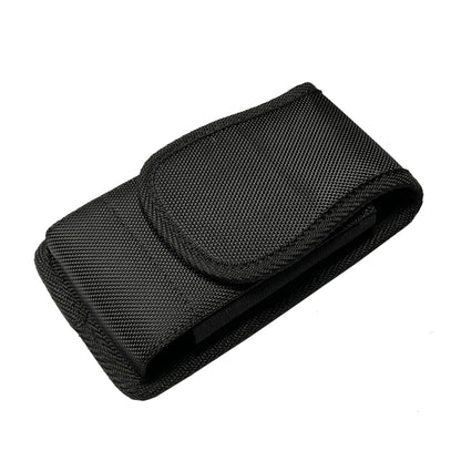 For Apple iPhone 16 Pro (6.3") Pouch Case Universal Vertical Canvas Built in Credit Card ID Slot and Belt Clip Loop Holster Cell Phone Holder Cover [Black]