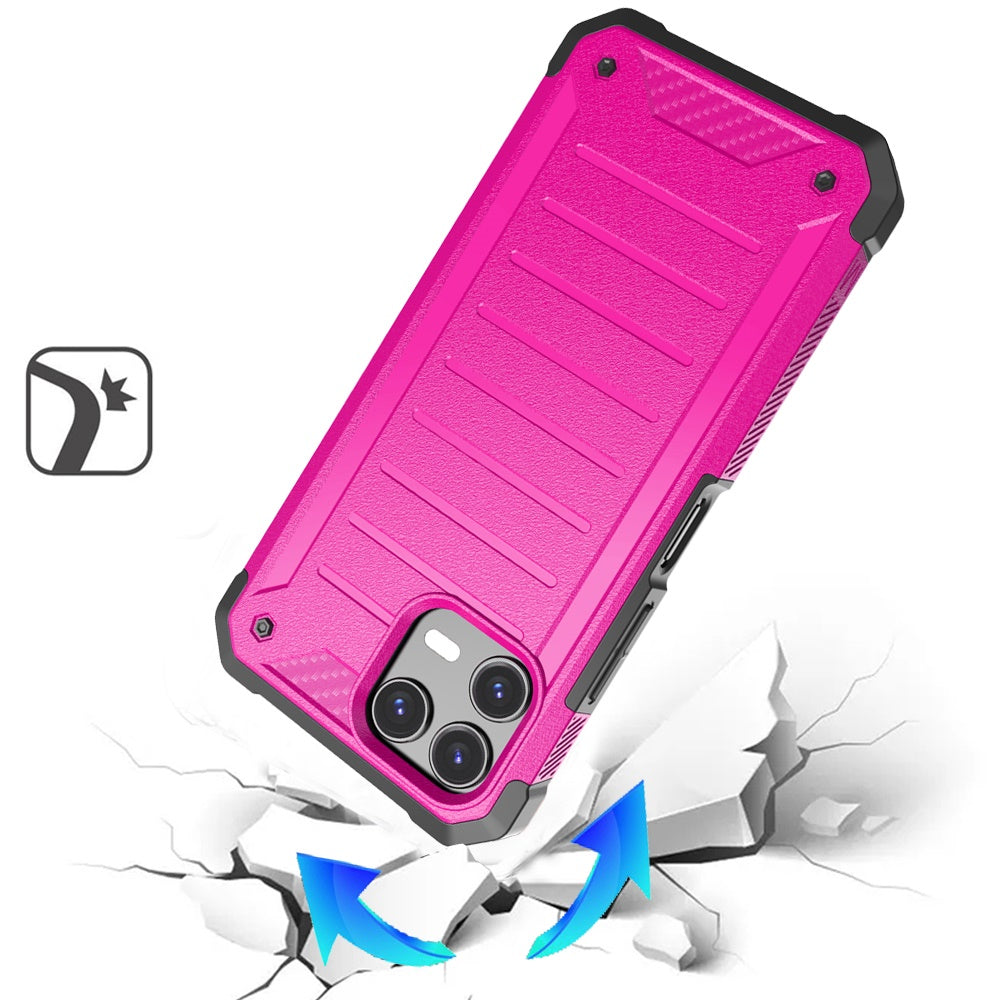 For Cricket Icon 2026 Tough Lined Design Hybrid Shockproof Protective Rugged TPU Hard PC with Durable Grip Case Cover