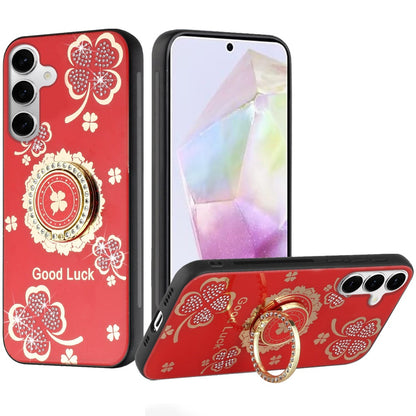 For Google Pixel 9A Diamonds 3D Fashion Bling Sparkly Glitter Ornaments Engraving Hybrid with Ring Stand Case Cover