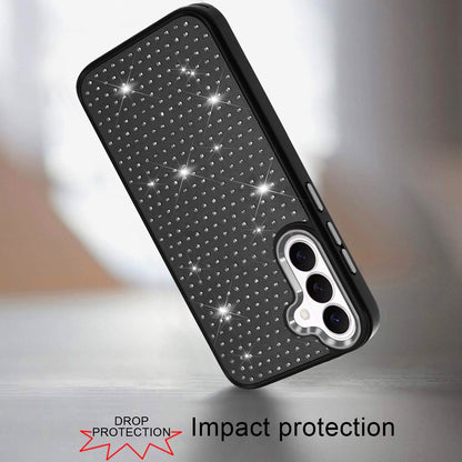 For Samsung Galaxy S26 Bling Diamond Metallic, Full Sparkle Chrome Edged Hybrid Protective Shockproof Case Cover