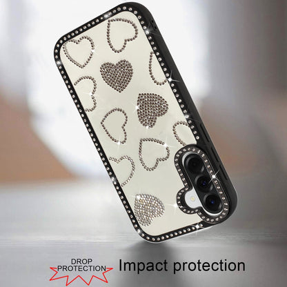 For Samsung Galaxy A37 Spread Love Glitter Shimmer Bling Diamond Edge Hybrid Drop Protection Shockproof Design Case Cover