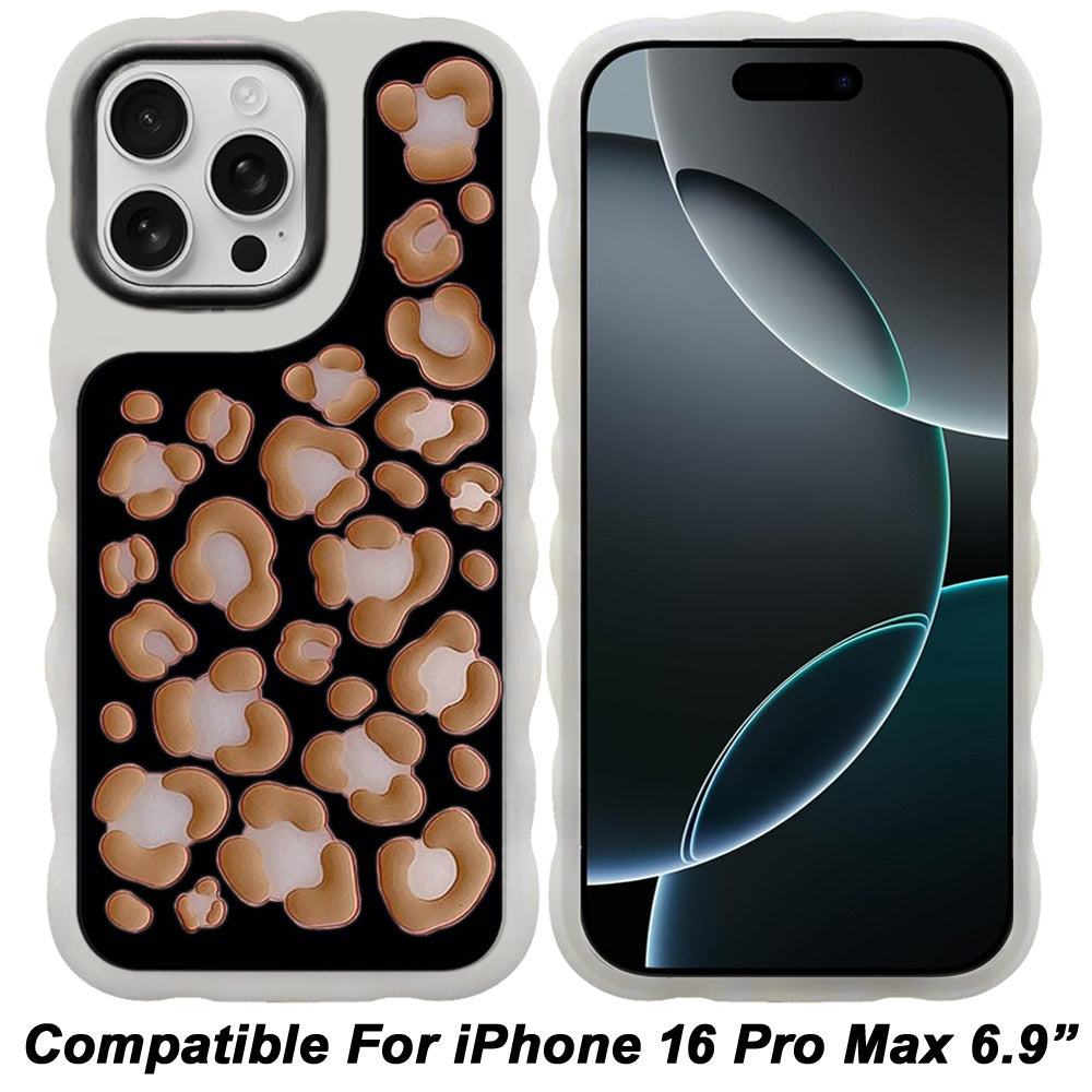 Phone Case for iPhone 16 Pro Max Fashionable Silicone Textured Decorative Design Pattern Protective Rubber TPU Hybrid Protection Cover