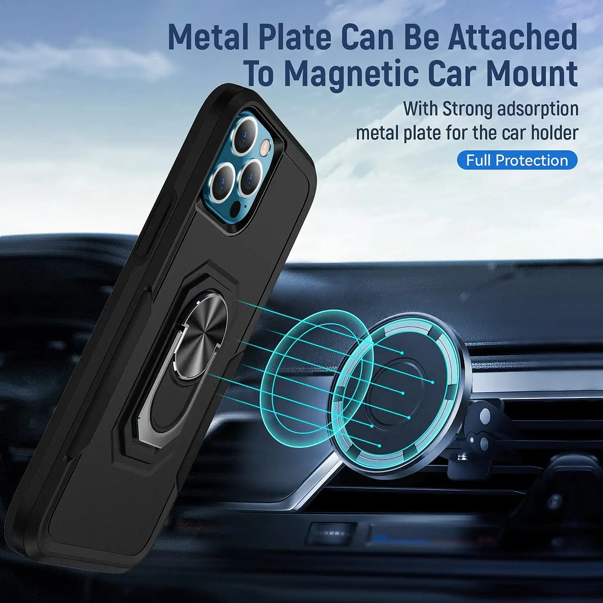 For Samsung Galaxy S25 /S24 Heavy Duty Rugged Hybrid, Dual-Layer Shockproof Protection with Magnetic Ring Stand Holder Case Cover