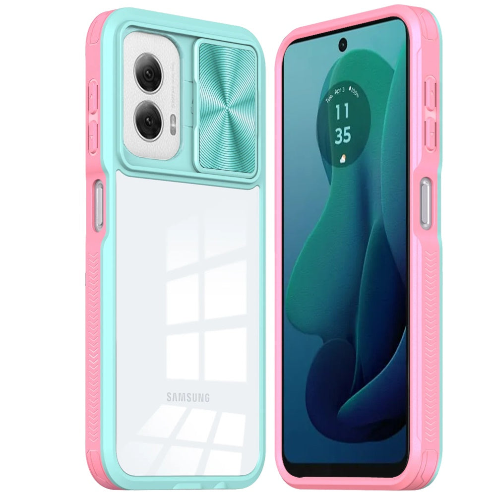Standard for Motorola Moto G Stylus 5G 2024 Motorola Moto G Stylus 5G 2024 Hybrid Cases with Sliding Camera Cover Transparent Back Slim Shockproof Bumper TPU Protective Cover