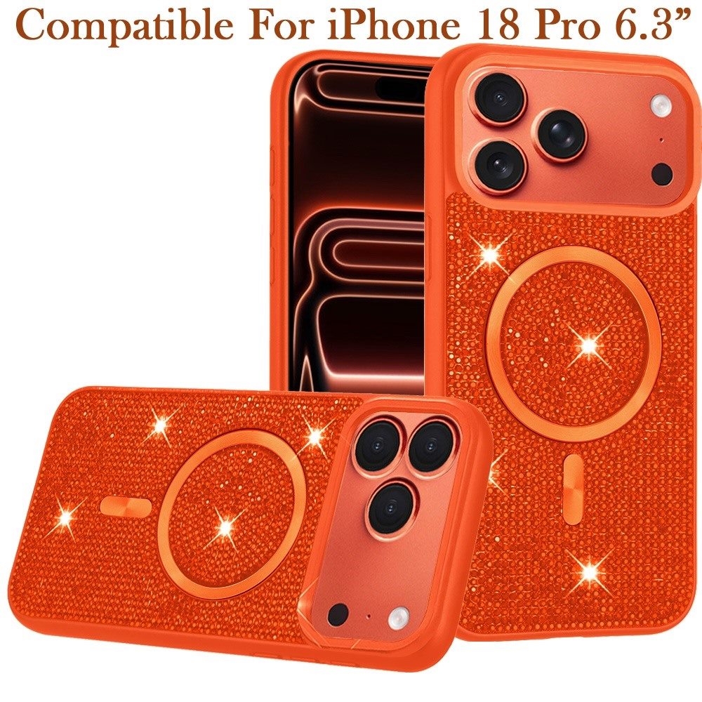 Magnetic Bling Diamond Sparkle Hybrid Shockproof Rugged Grip Durable Protection Anti-Slip Armor Design
