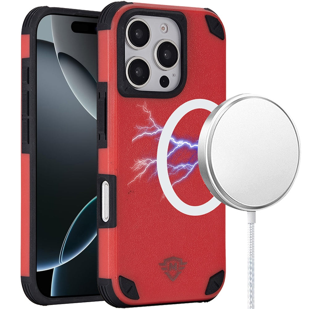 For Apple iPhone 16 Pro Max (6.9") Heavy Duty Dual-Layer Rugged Protection, Shockproof Protective Magnetic Compatible with MagSafe Case Cover