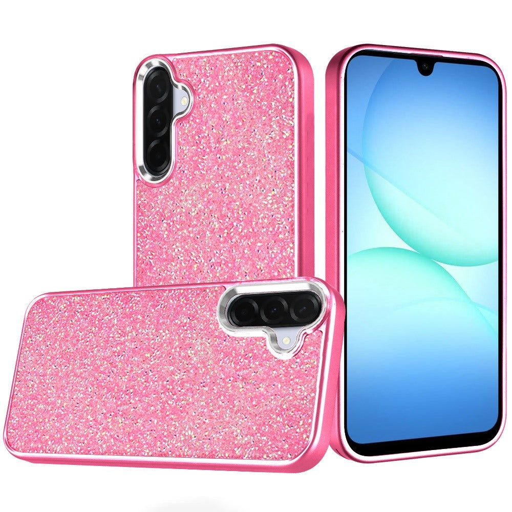 For Samsung Galaxy S26 Crystal Sparkle Diamond Glass Full Mini Glitter Bling Frame TPU Hybrid Protective Case Cover