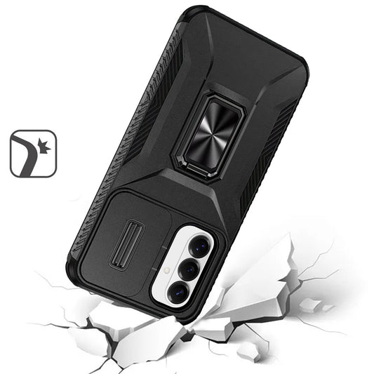 For Samsung Galaxy S26+ / S26 Plus Case, Camera Cover with Magnetic Rotation Ring Stand, Military Grade Hybrid Hard TPU Shockproof Case Cover