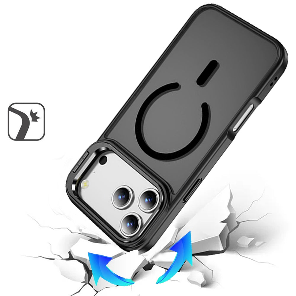 Phone Case for Apple iPhone 18 Pro Max Metallic Magnetic Camera Stand Shockproof Hybrid Grip Camera Lens Protection Kickstand Rugged Durable Armor Cover