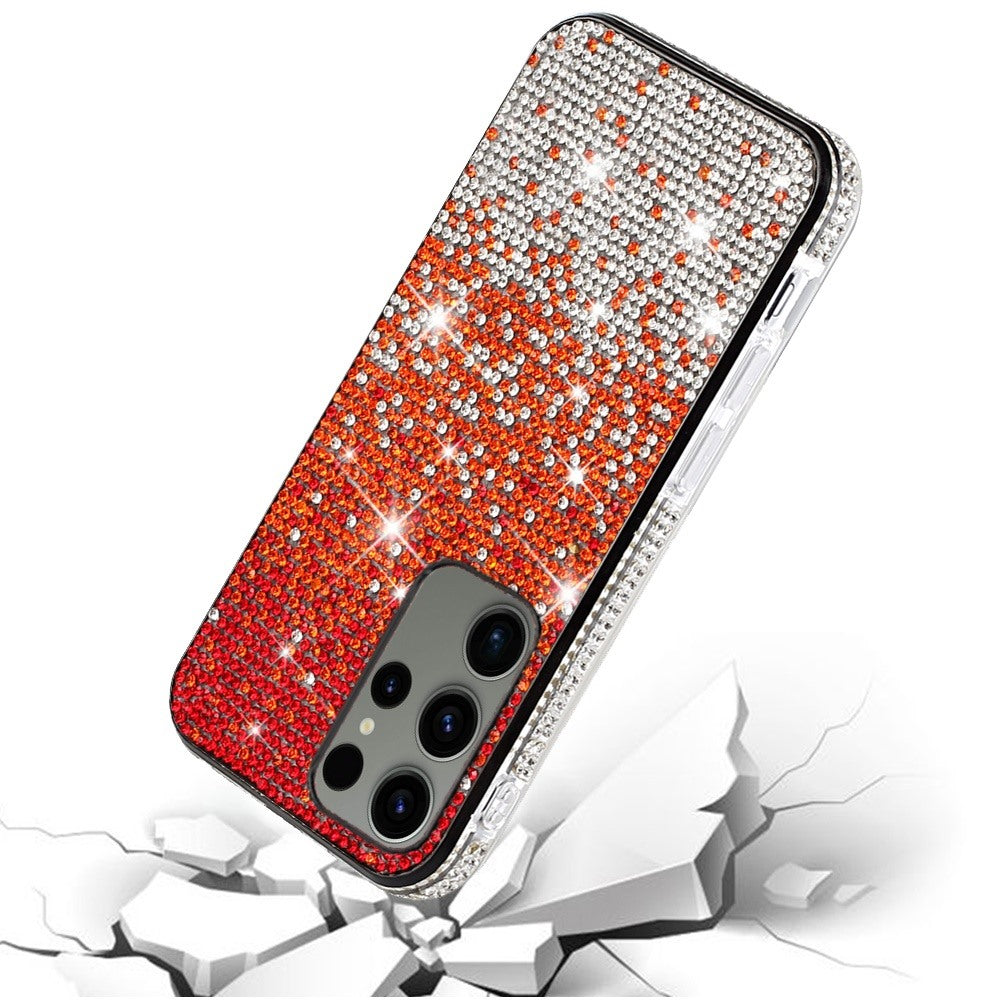 For Samsung Galaxy S25 Ultra Glitter Bling, UltraThin TPU Sparkle Diamond Rhinestone Shiny Full Crystal Stones Back Case Cover