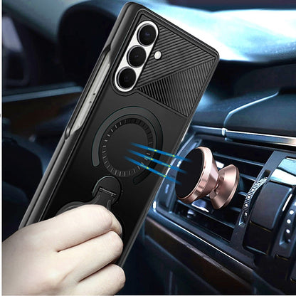 Phone Case for Samsung Galaxy Z Fold 8 Ultra Magnetic 2 Ring Stand Car Mount Friendly Shockproof Rugged Grip Armor Dual Ring Kickstand Heavy Duty Hybrid Cover