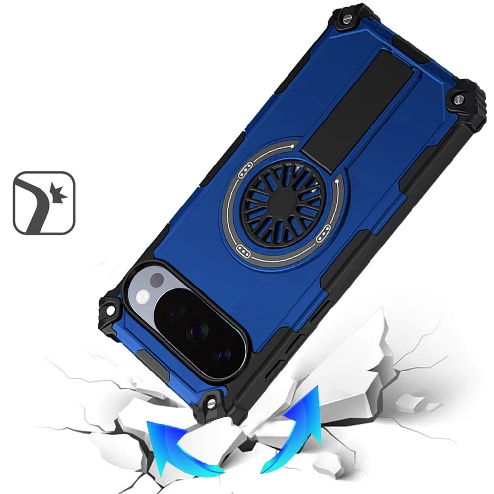 Phone Case for Google Pixel 11 Pro XL Invisible Kickstand Magnetic Car Mount Friendly Shockproof Texture Anti Slip Durable Grip Heavy Duty Hybrid Cover