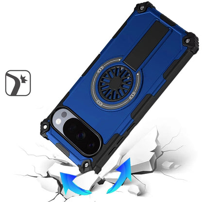 Phone Case for Google Pixel 11 Pro XL Invisible Kickstand Magnetic Car Mount Friendly Shockproof Texture Anti Slip Durable Grip Heavy Duty Hybrid Cover