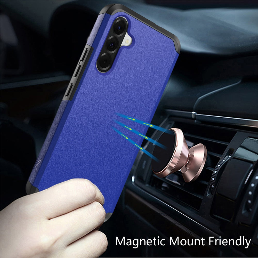 Phone Case for Samsung Galaxy A37 / A36 Slim Tough Shockproof Heavy Duty Hybrid Armor Anti Slip Durable Grip Dual Layer TPU Protective Hard Shell Cover Blue