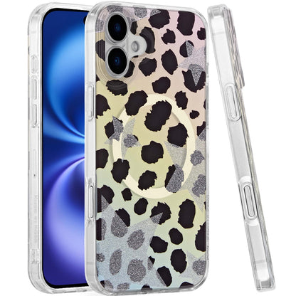 For Apple iPhone 17 AIR Stylish Pattern Fashion IMD Printed Design TPU Double Layer Slim Shockproof with Magnetic Back Case Cover Colorful Leopard