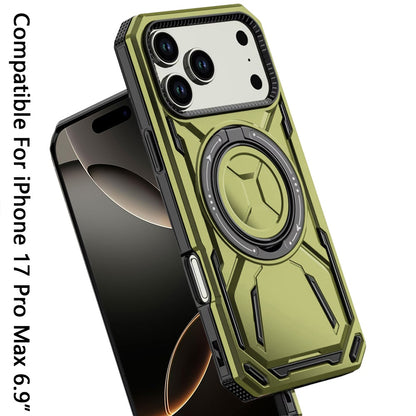 For Apple iPhone 17 Pro Max (6.9") Hybrid Magnetic Ring and 360° Rotational Kickstand with MagSafe Compatible, Military Grade Drop Protection Case Cover