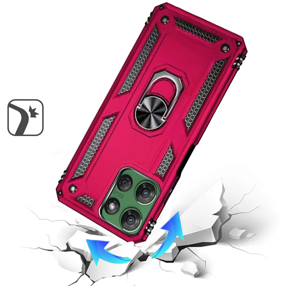 For Motorola Moto G Power 5G 2025 Hybrid Shockproof Durable 360 Degree Rotatable Ring Stand Holder Kickstand Fit Magnetic Car Mount Case Cover