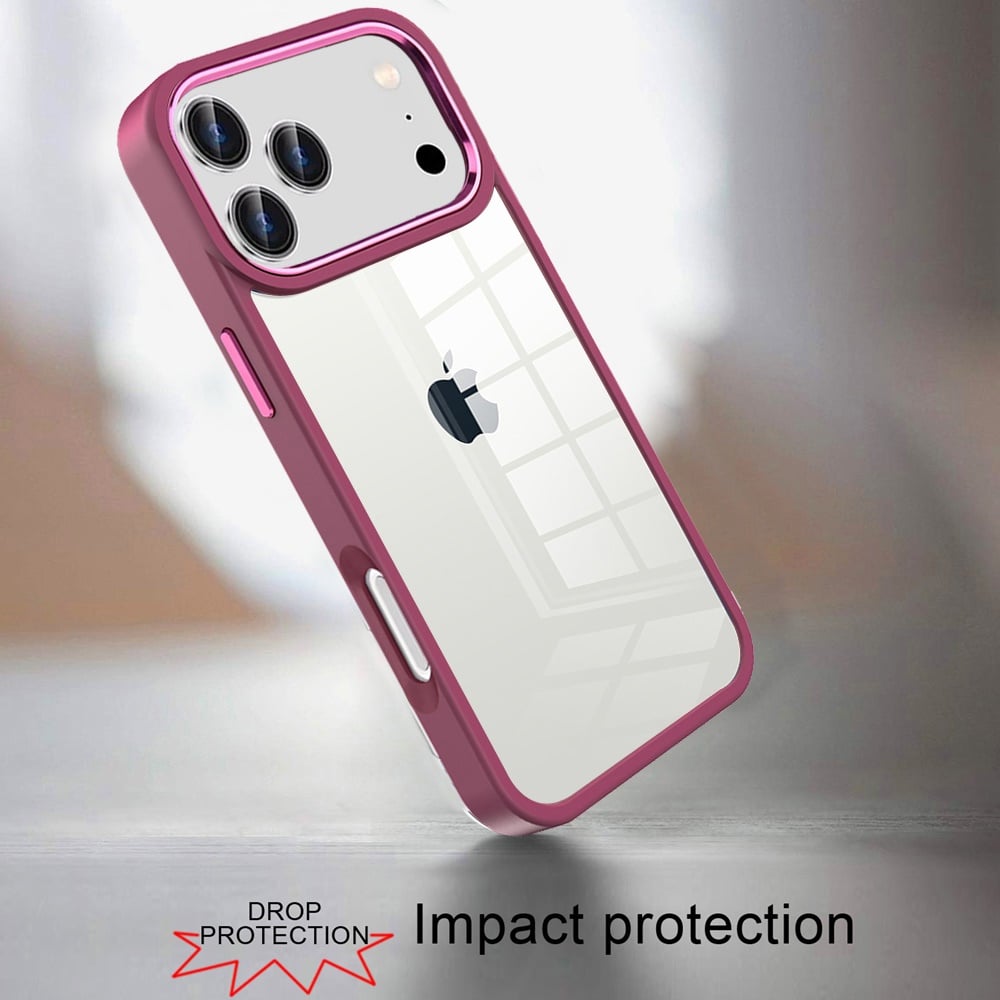 Transparent Thick Acrylic Hybrid Metal Buttons Shockproof Rubber TPU Slim Durable Grip Protective