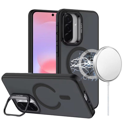 Phone Case for Samsung Galaxy A37 Magnetic Shockproof Hybrid Camera Stand Guard Anti Slip Rubber Durable Protective Matte Design Cover