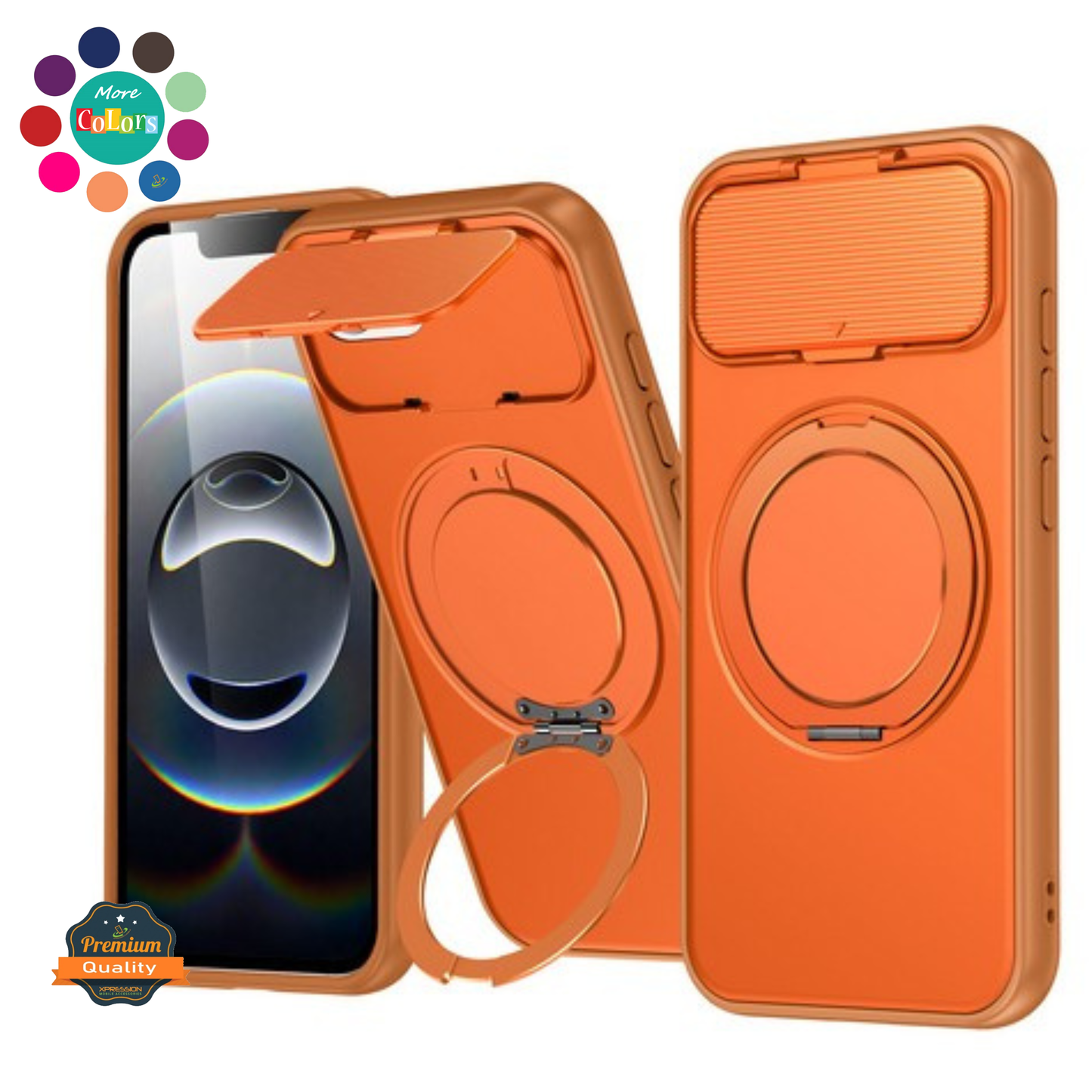 Phone Case Cover for Apple iPhone 17E /iPhone 16E Heavy Duty Shockproof Protective with Magnetic Ring Stand & Camera Protector Slim Rugged Durable Grip Armor Cover