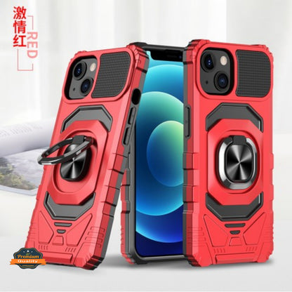 For Apple iPhone 15 Pro (6.1") Hybrid Magnetic Car Mount Ring Kickstand Stand Holder Protective [Military Grade]  Phone Case Cover