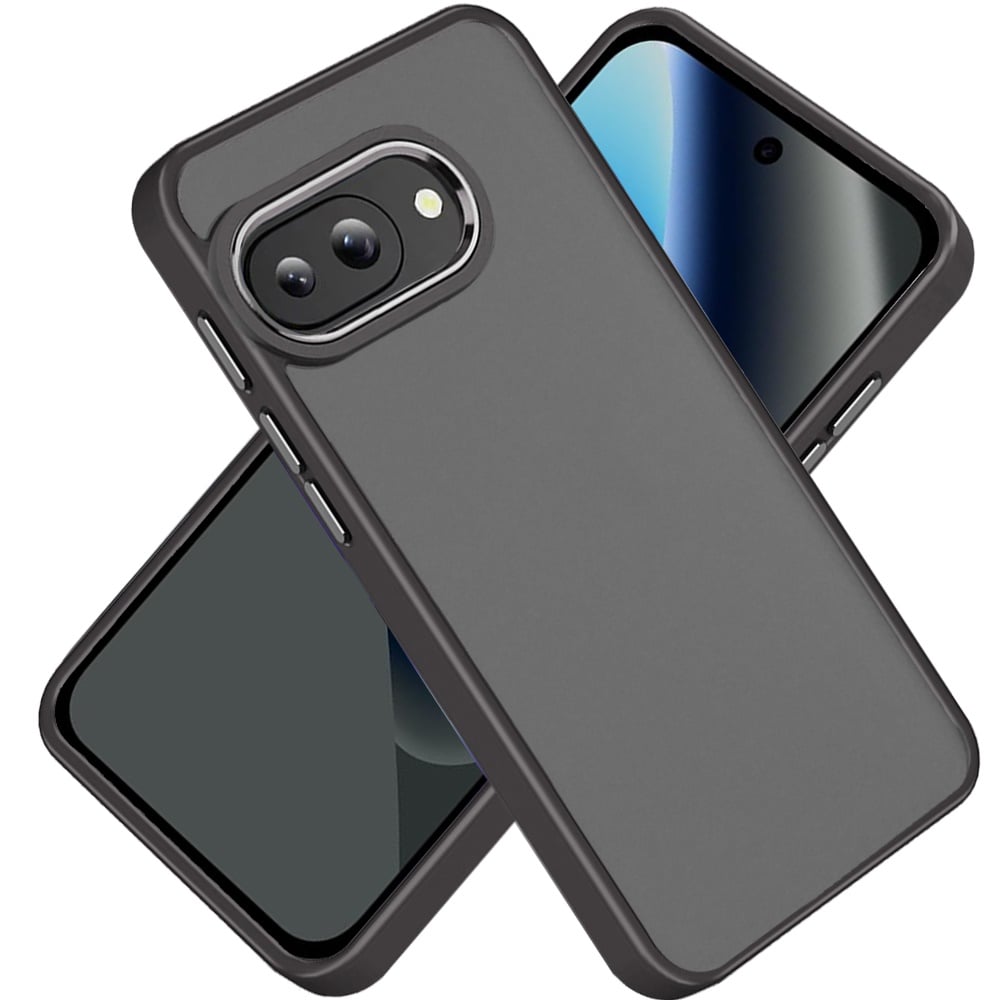 Phone Case for Google Pixel 10A Transparent Thick Acrylic Hybrid Metal Buttons Shockproof Rubber TPU Slim Durable Grip Protective Cover