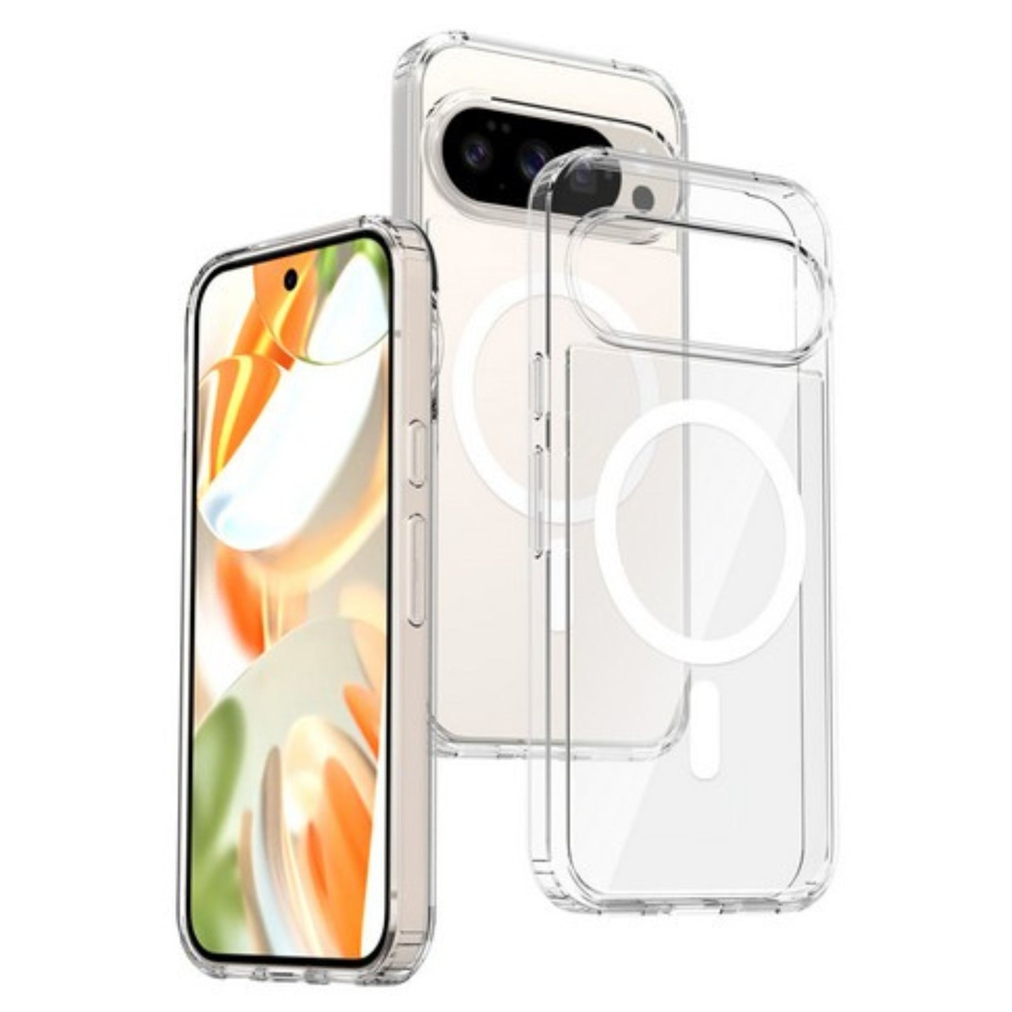 For Google Pixel 10 /Pixel 10 Pro Hybrid Clear Case Magnetic Back Shockproof Protective Transparent Back, Slim Fit, Wireless Charging Ready Case Cover Clear