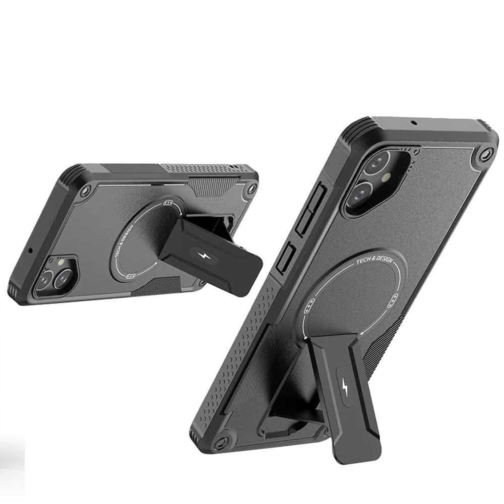 Phone Case Cover for Samsung Galaxy A07 4G Magnetic Invisible Kickstand Holder with Magsafe, Slim Fit Shockproof Hybrid Military Grade Heavy Duty Cover