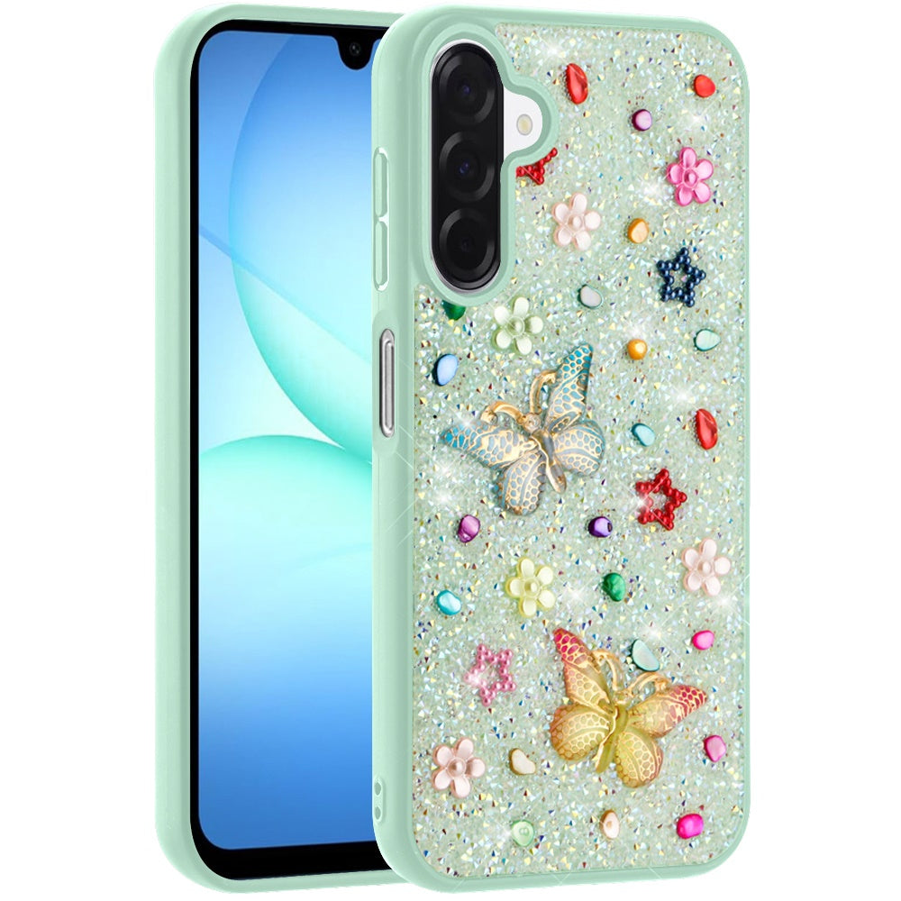 Phone Case for Galaxy A17 5G 3D Butterfly Diamond Bling Glitter Shockproof Stylish Protective Luxury Hybrid Sparkly Durable Grip Design Cover