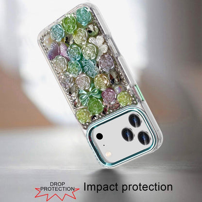 Phone Case for Apple iPhone 18 Pro 3D Flower Bling Rhinestone Glitter Cute Stylish Shockproof Protective Decorative Luxury Grip Stones Ornaments Cover