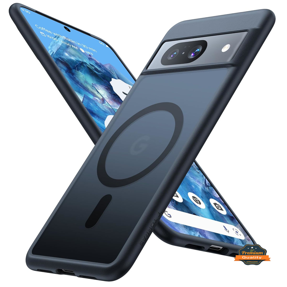 For Google Pixel 9A Frosted Translucent Case with MagSafe Compatible Slim, Shockproof Protective Matte TPU Military Grade Tough Case Cover Black