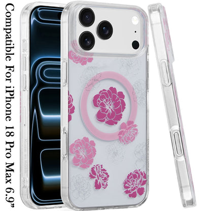 Phone Case for Apple iPhone 18 Pro Max/ iPhone 17 Pro Max Stylish Design Shockproof Magnetic Magsafe Compatible TPU IMD Print Rugged Grip Drop Protection Slim Fashion Cover