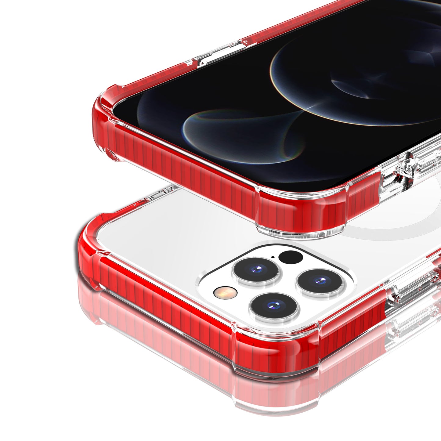 For Apple iPhone 11 Pro Max Magnetic Acrylic Case Transparent Back, Rugged Colorful Frame, Shockproof Hybrid, MagSafe Compatible Case Cover