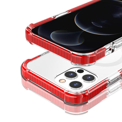 For Apple iPhone 11 Pro Max Magnetic Acrylic Case Transparent Back, Rugged Colorful Frame, Shockproof Hybrid, MagSafe Compatible Case Cover