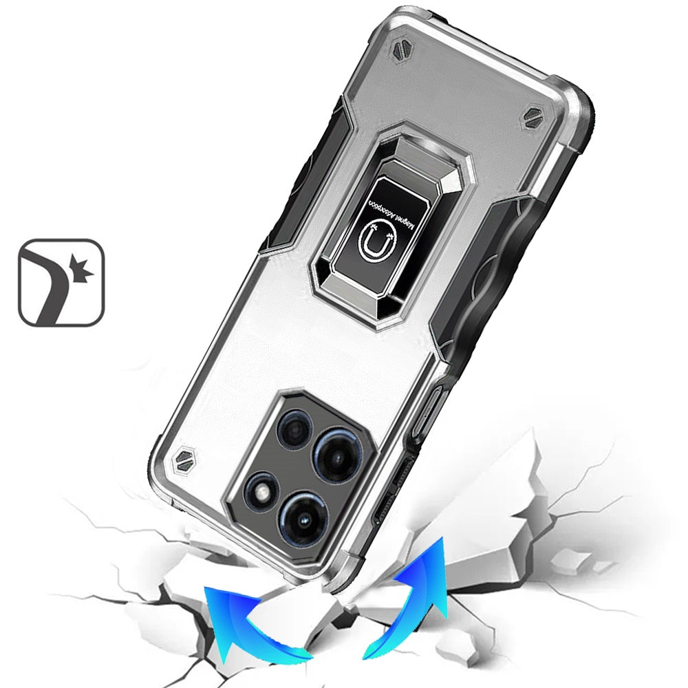 Hybrid Stand Magnetic Ring Holder Kickstand Heavy Duty Rugged Drop Silicone & Hard PC Shockproof