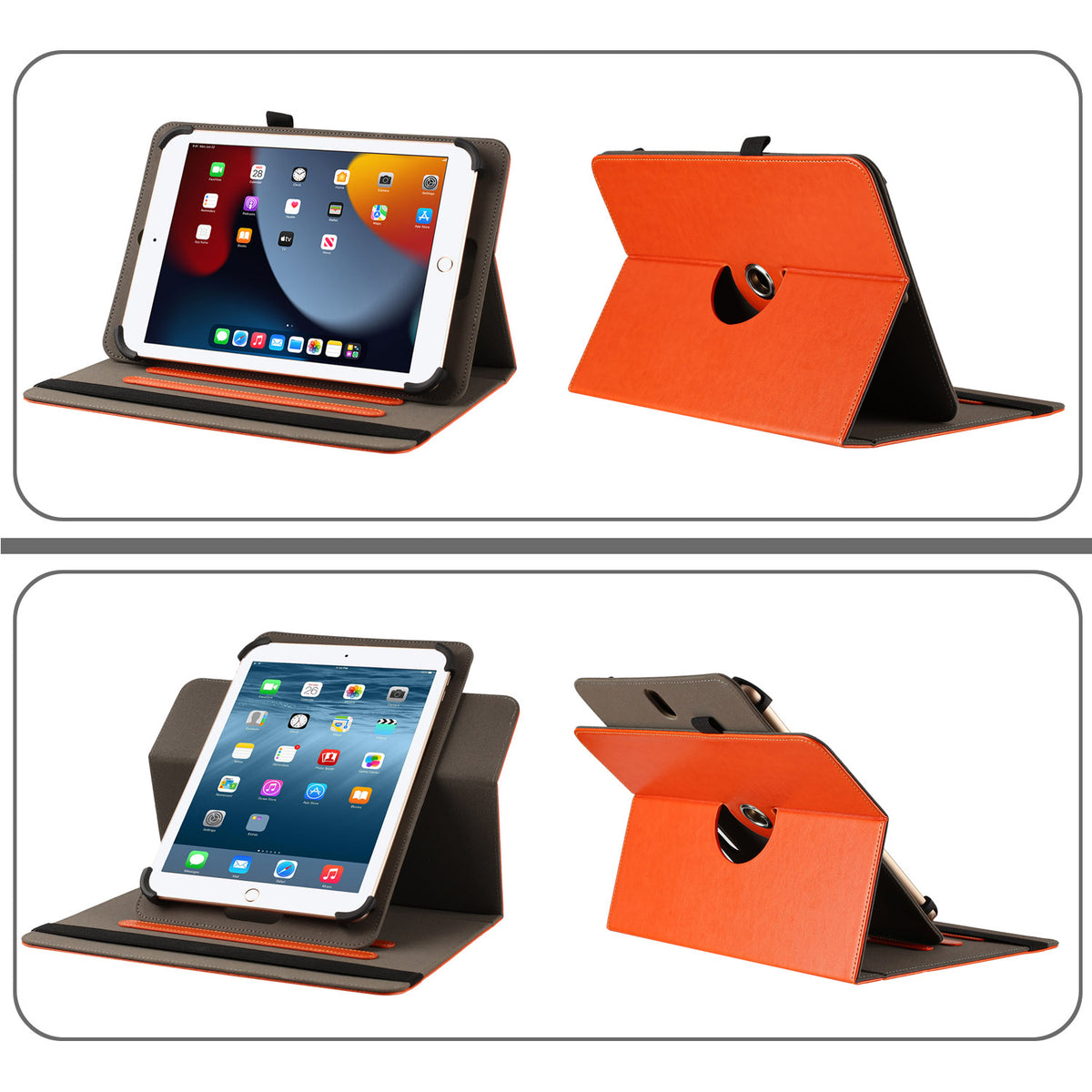 Universal PU Leather Folio Magnetic Closure Multi-Angle Stand Slim Fit Full Body Precise Cutouts