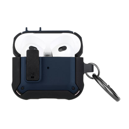 For Apple Airpods 4 ShockProof Hybrid With Metal Hook Carabiner & Switch Closure Full-Body TPU Rugged Protective Case Cover