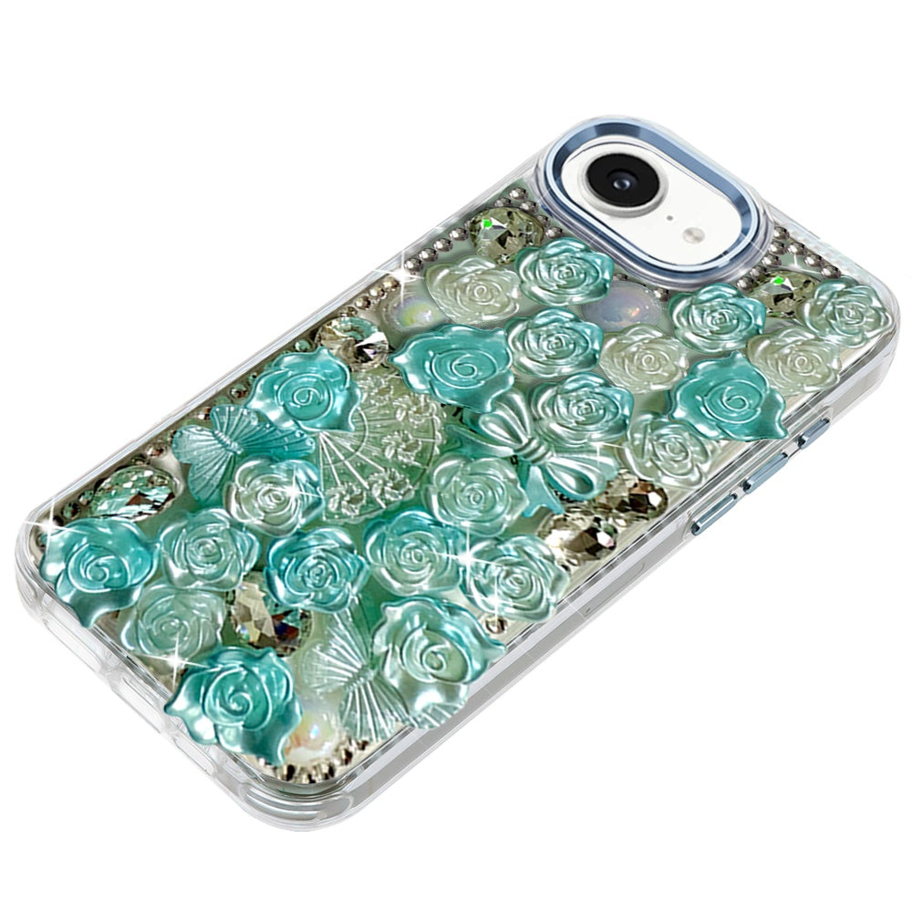 For Samsung Galaxy S26 Muti-Color Floral Fashion Bling Crystal 3D Full Diamonds Stones Sparkle Rhinestone Glitter Hybrid Case Cover