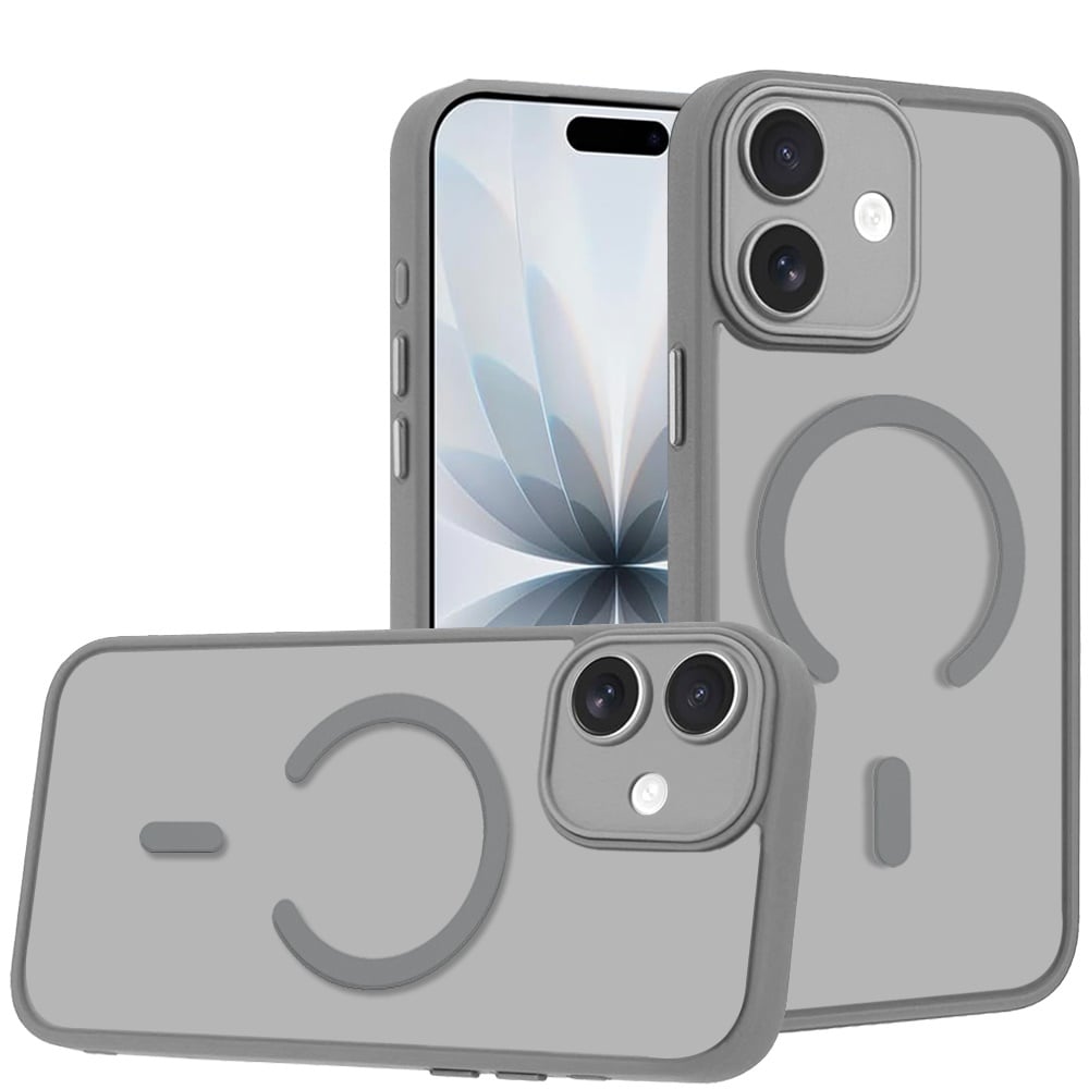 Phone Case for Apple iPhone 17 (6.3") Matte Frosted Magnetic Hybrid Hard PC Soft TPU Camera Protection Slim Shock Absorbing Anti Fingerprint Cover
